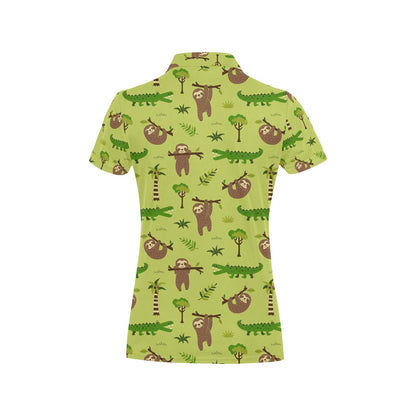 Alligator Pattern Print Design 04 Women's Polo Shirt