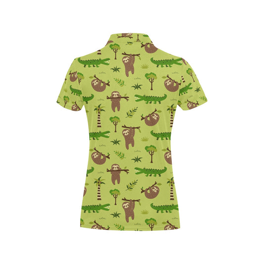 Alligator Pattern Print Design 04 Women's Polo Shirt
