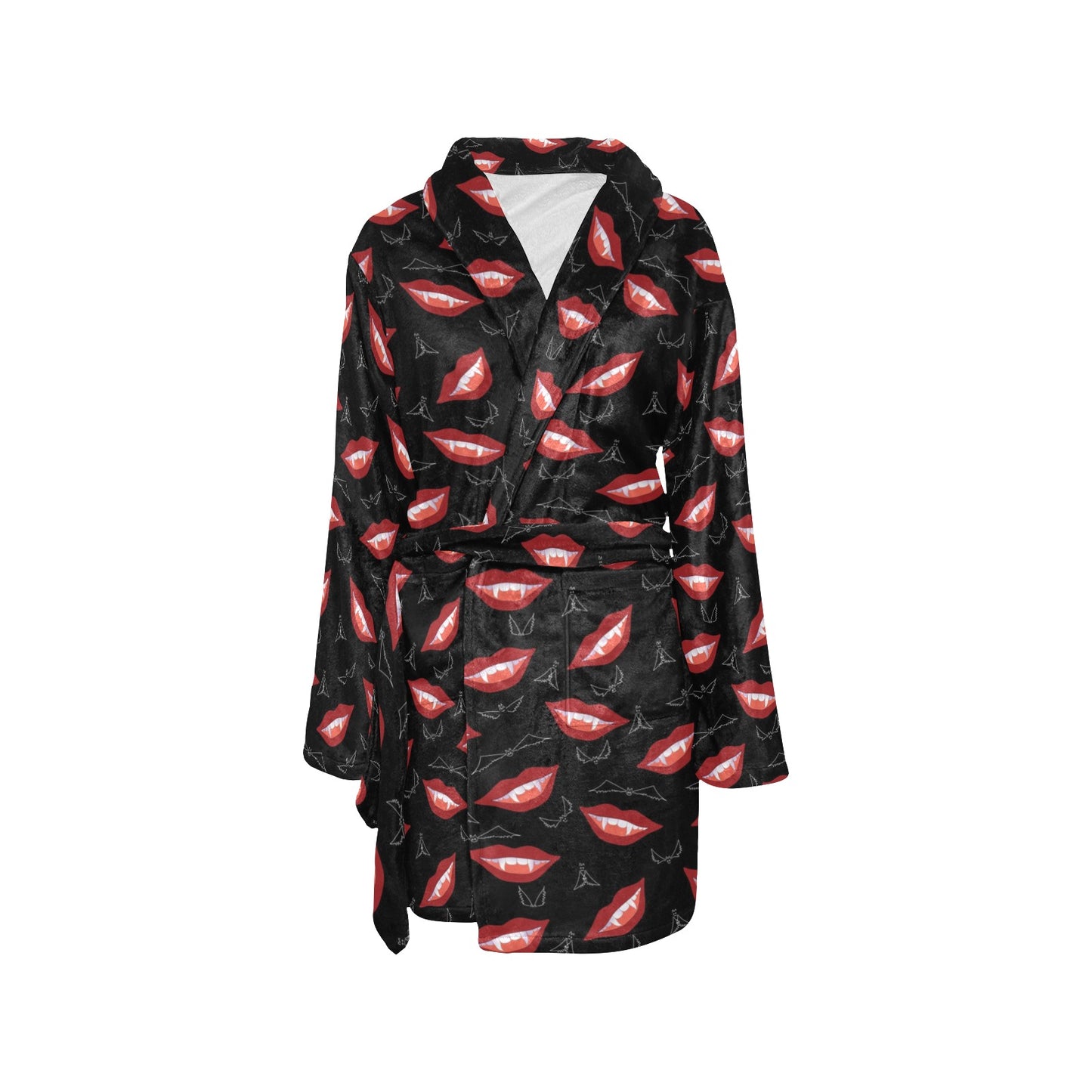 Vampire Lips Print Design LKS301 Women's Fleece Robe