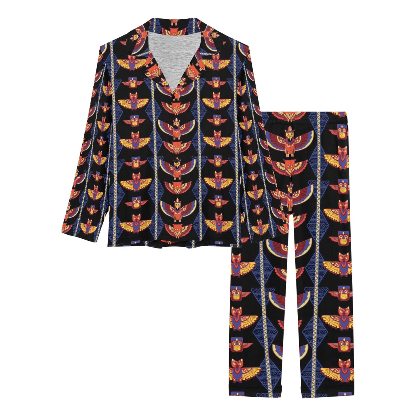 Totem Print Design LKS301 Women's Long Pajama Set