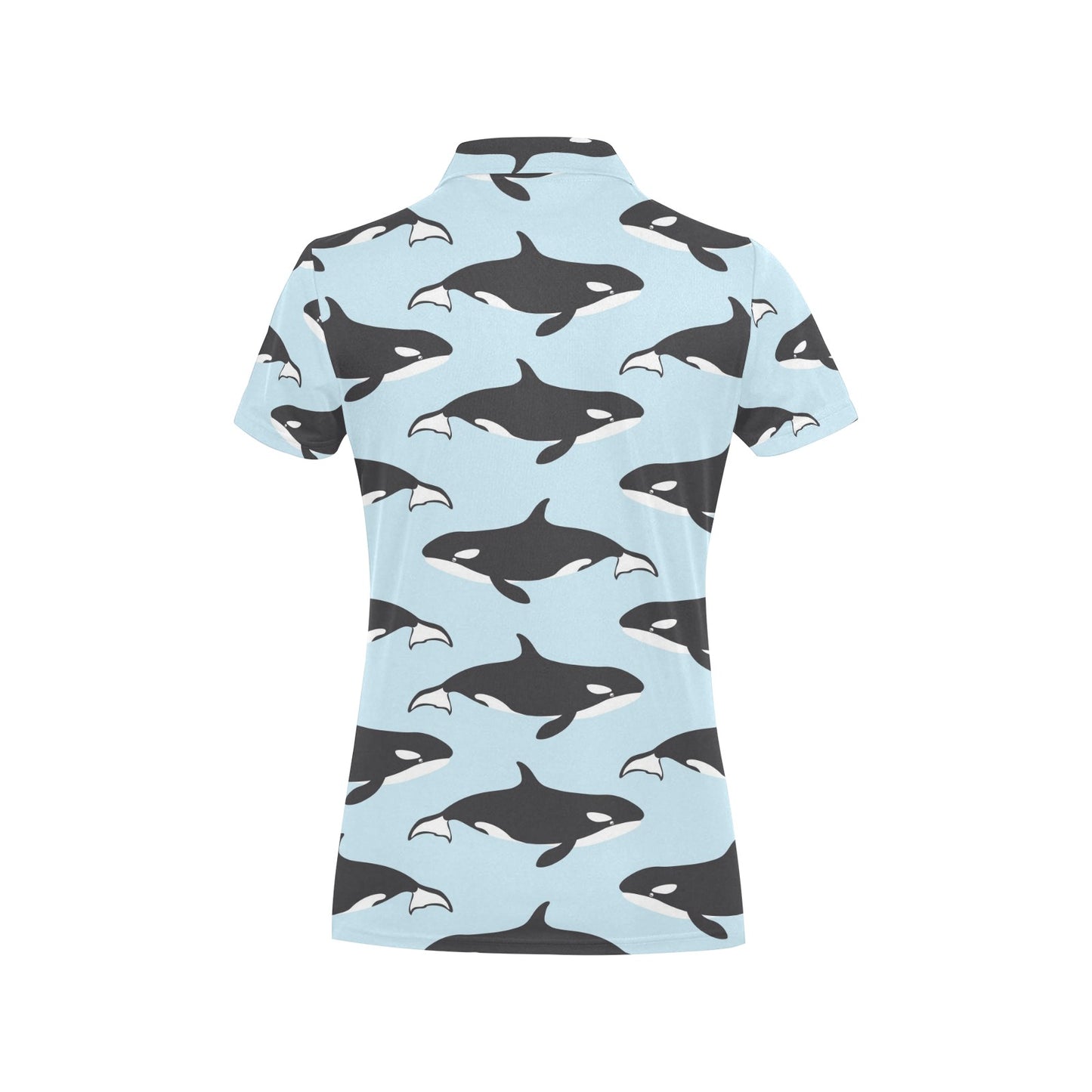 Killer Whale Pattern Print Design 01 Women's Polo Shirt