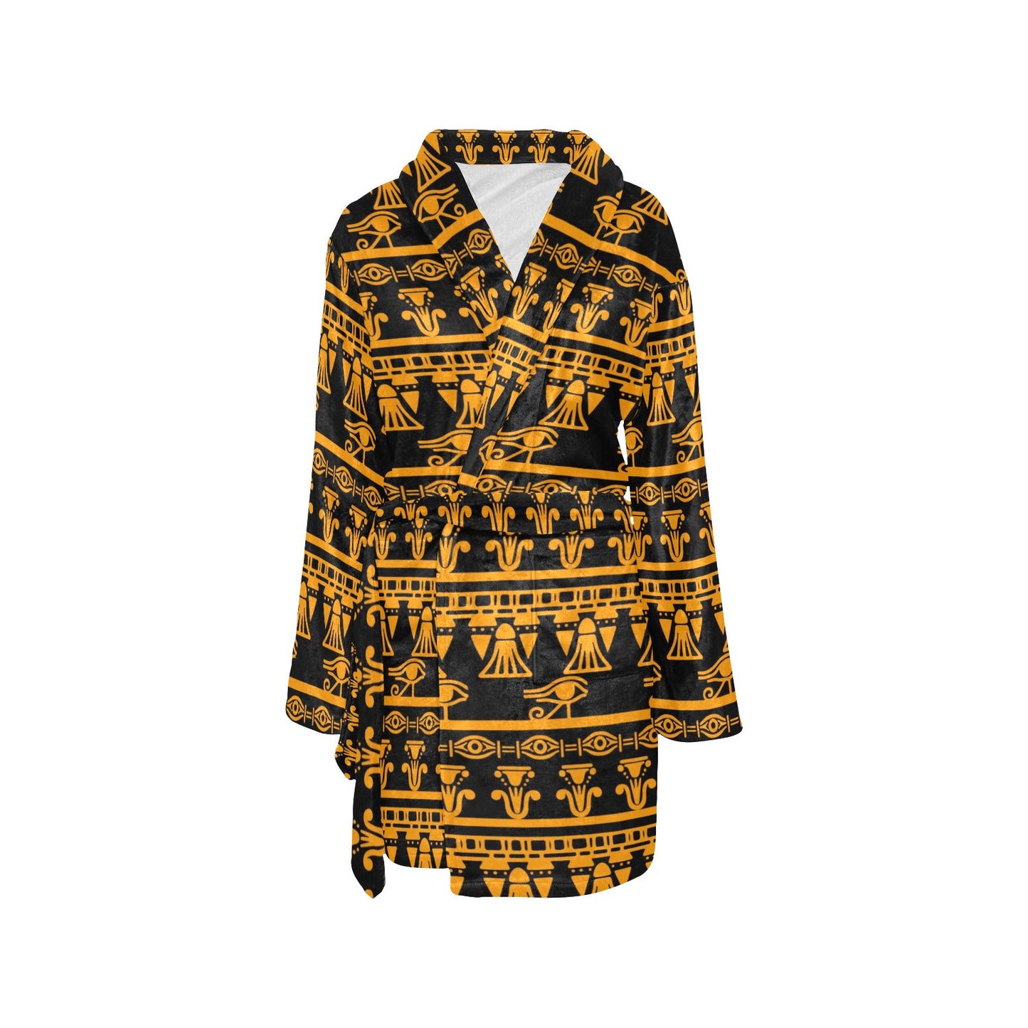 Eye of Horus Tribal Egypt Pattern Women's Fleece Robe