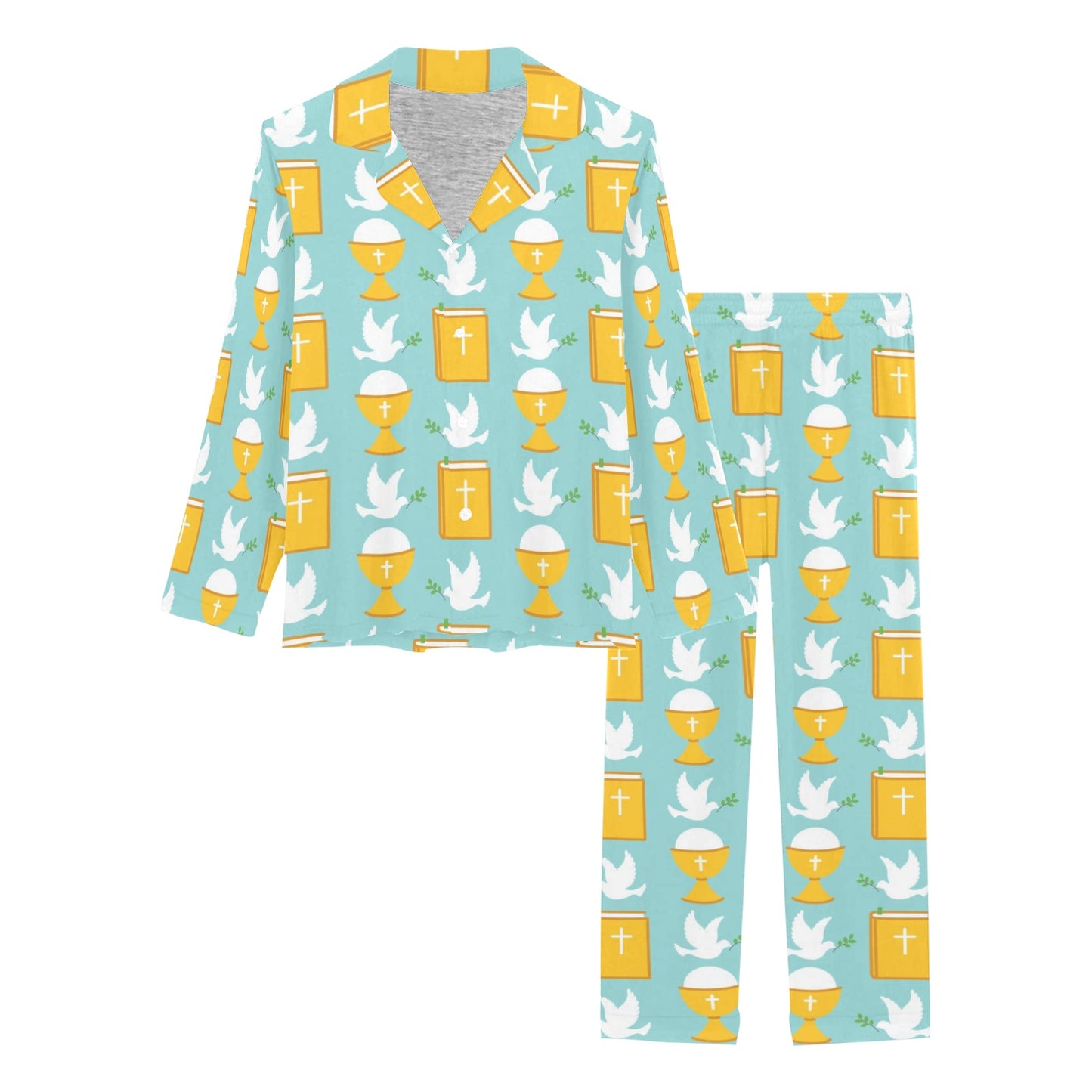 Christian Pattern Print Design 02 Women's Long Pajama Set