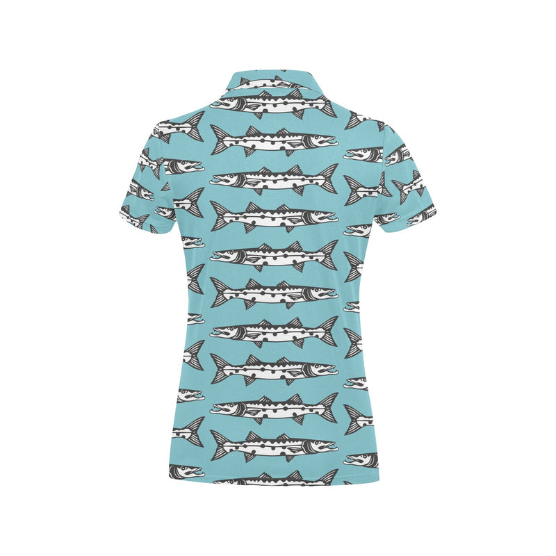 Barracuda Pattern Print Design 03 Women's Polo Shirt