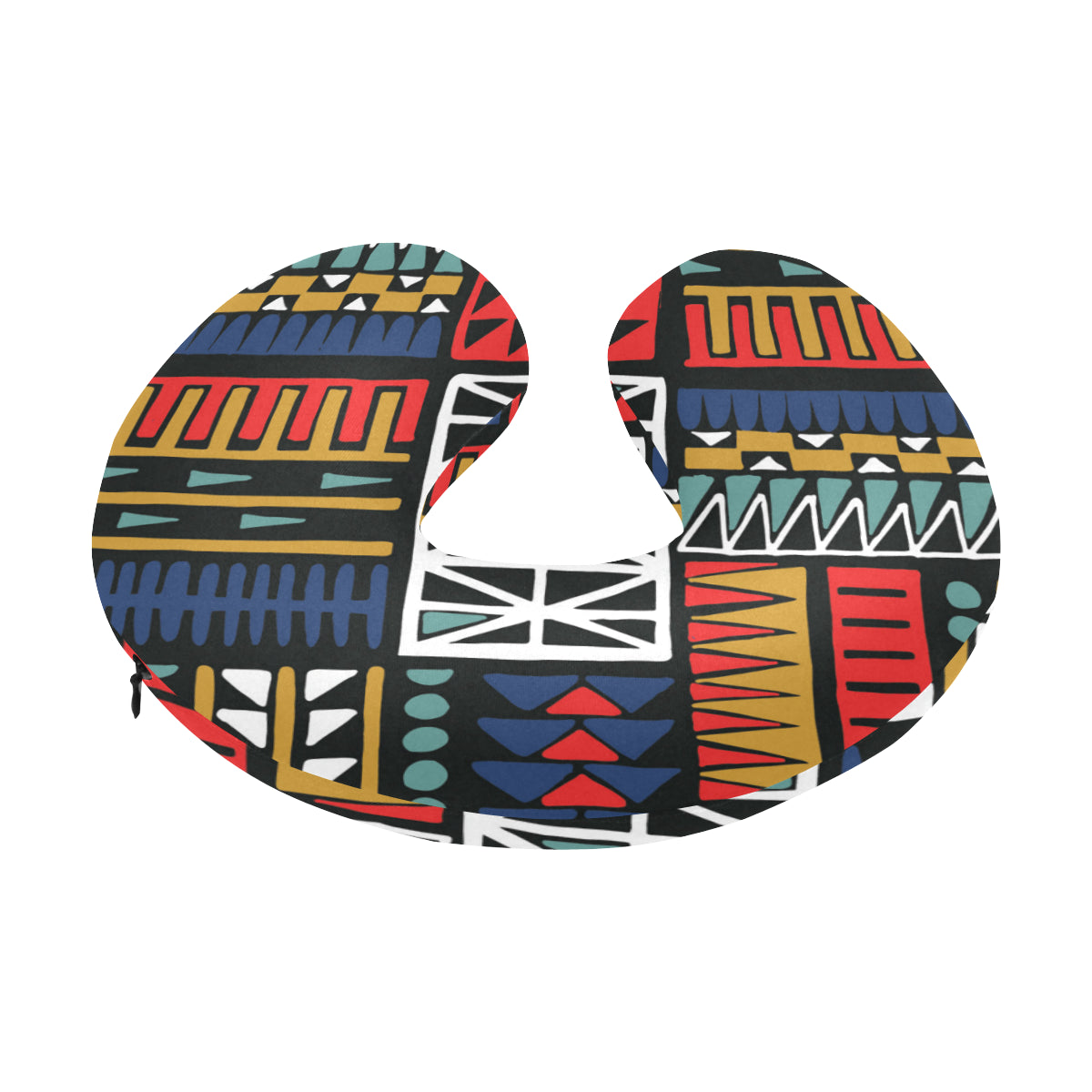 Kente Pattern Print Design 02 U-Shaped Travel Neck Pillow