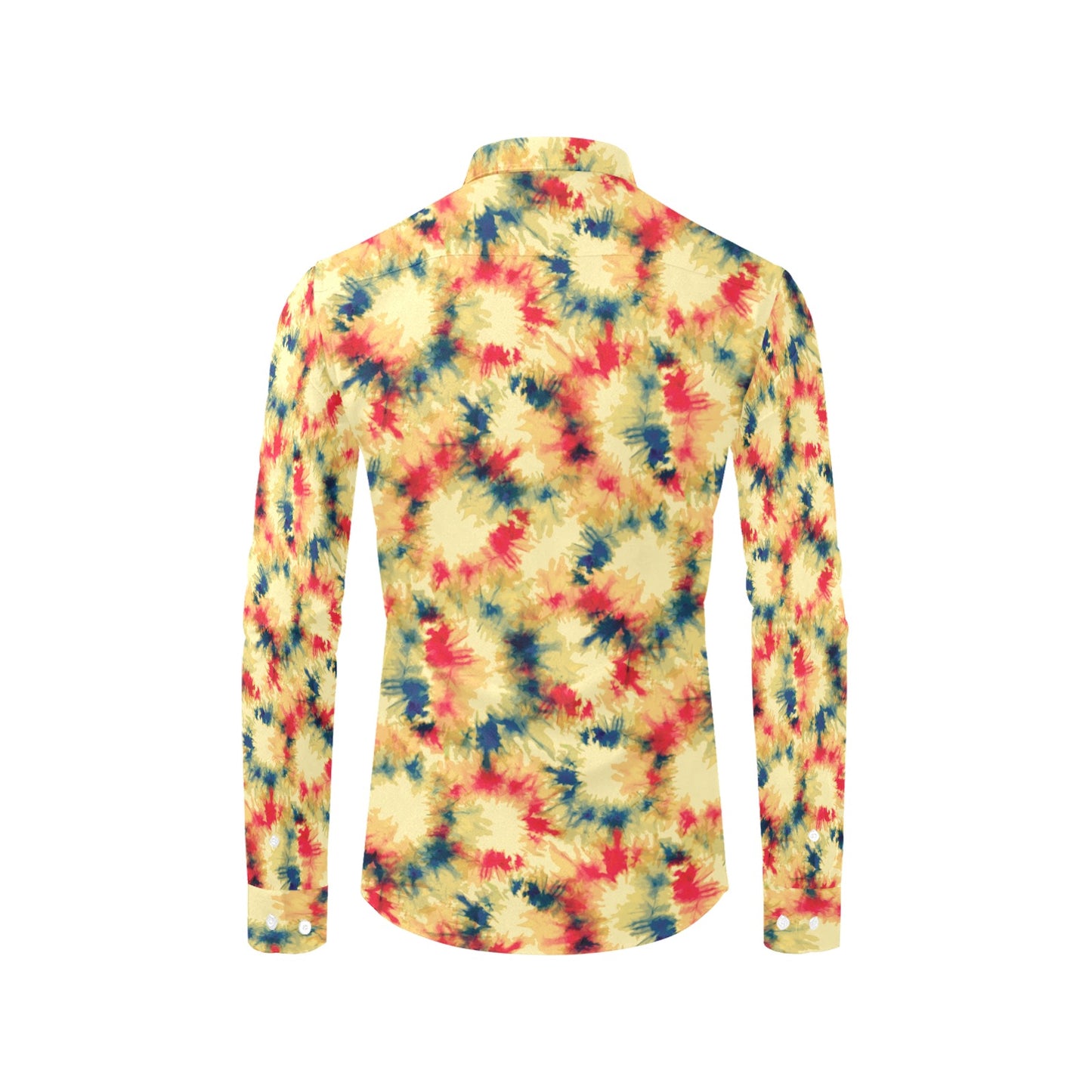 Tie Dye Print Design LKS302 Men's Long Sleeve Dress Shirt
