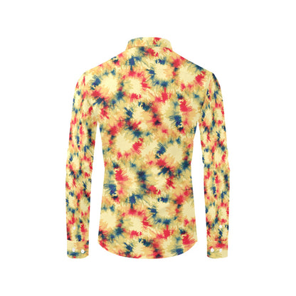 Tie Dye Print Design LKS302 Men's Long Sleeve Dress Shirt