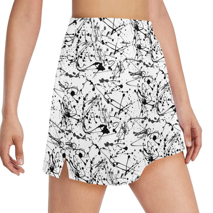 Splatter Print Design LKS305 17" Golf & Pickleball Skort with Pockets
