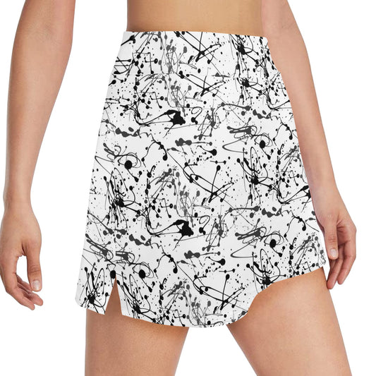 Splatter Print Design LKS305 17" Golf & Pickleball Skort with Pockets
