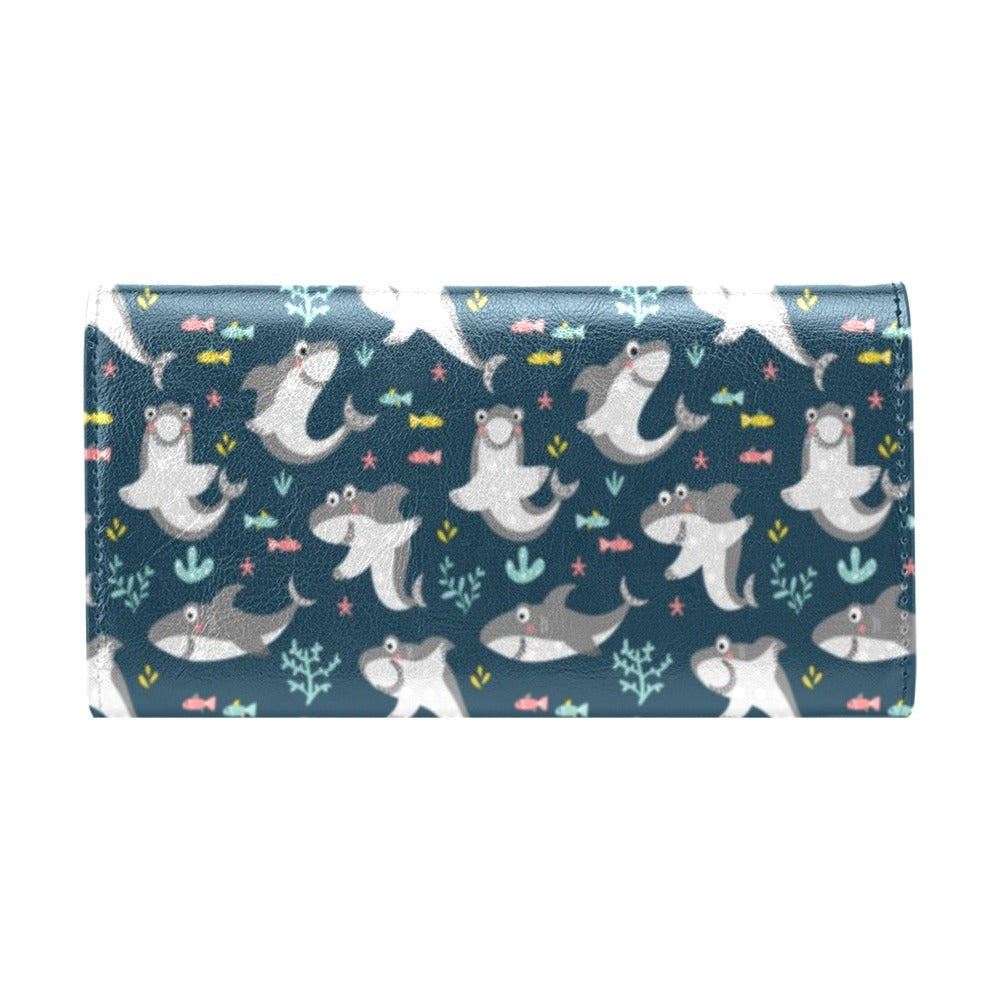 Shark Print Design LKS307 Women's Trifold Wallet