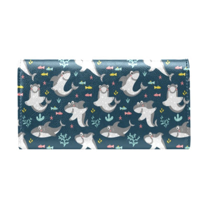 Shark Print Design LKS307 Women's Trifold Wallet