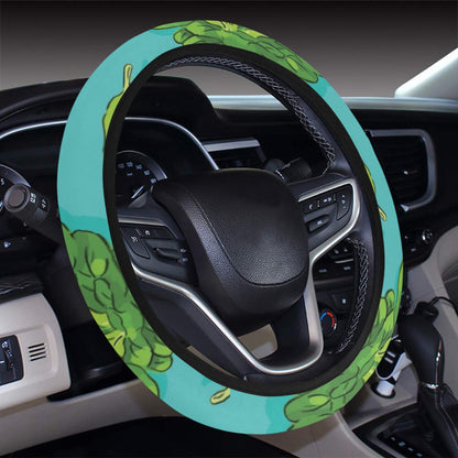 Spinach Print Design LKS301 Steering Wheel Cover with Elastic Edge