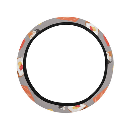 Sushi Print Design LKS307 Steering Wheel Cover with Elastic Edge