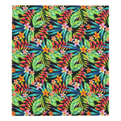 Heliconia Pattern Print Design HL09 Premium Quilt