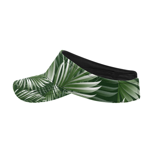 White Green Tropical Palm Leaves Unisex Sun Visor