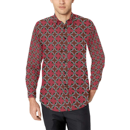Vikings Print Design LKS301 Men's Long Sleeve Dress Shirt