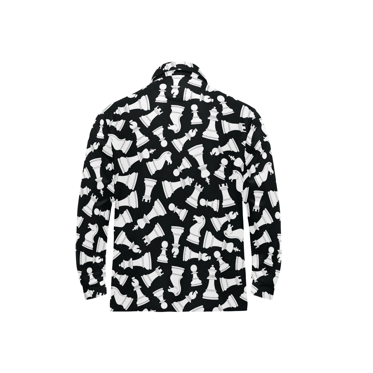Chess Pattern Print Design 01 Long Sleeve Polo Shirt For Men's