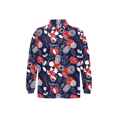 Nordic Pattern Print Design A02 Long Sleeve Polo Shirt For Men's