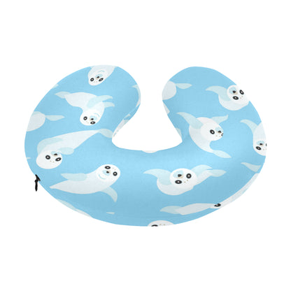 Sea Lion Cute Pattern Print Design 03 U-Shaped Travel Neck Pillow