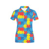 Autism Awareness Design Themed Print Women's Polo Shirt