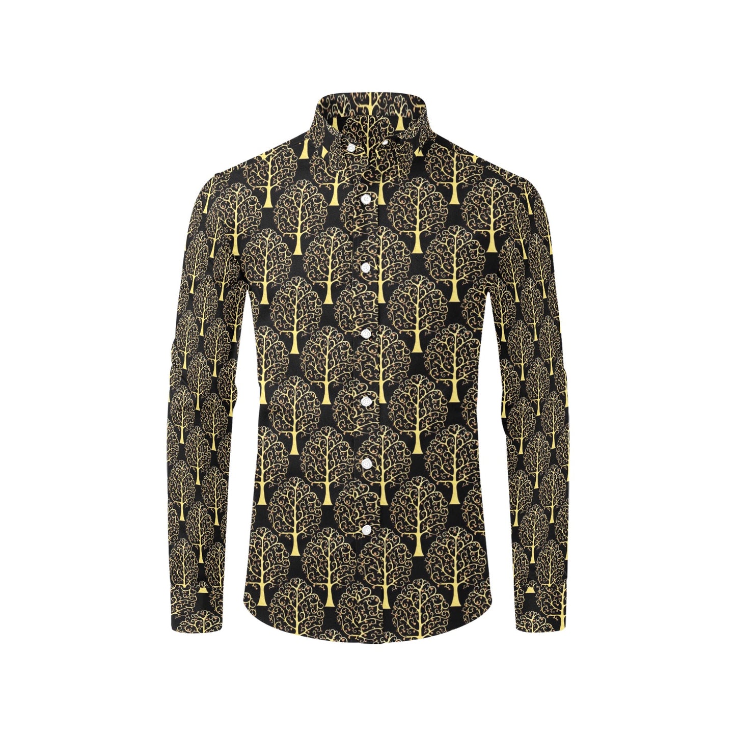 Tree Of Life Print Design LKS302 Men's Long Sleeve Dress Shirt
