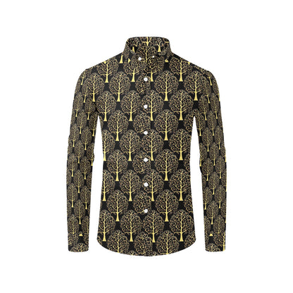 Tree Of Life Print Design LKS302 Men's Long Sleeve Dress Shirt