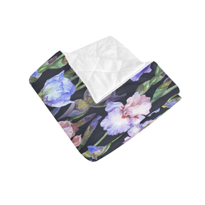 Iris Pattern Print Design IR04 Premium Quilt