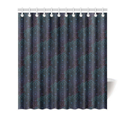 Boho Floral Mandala Shower Curtain
