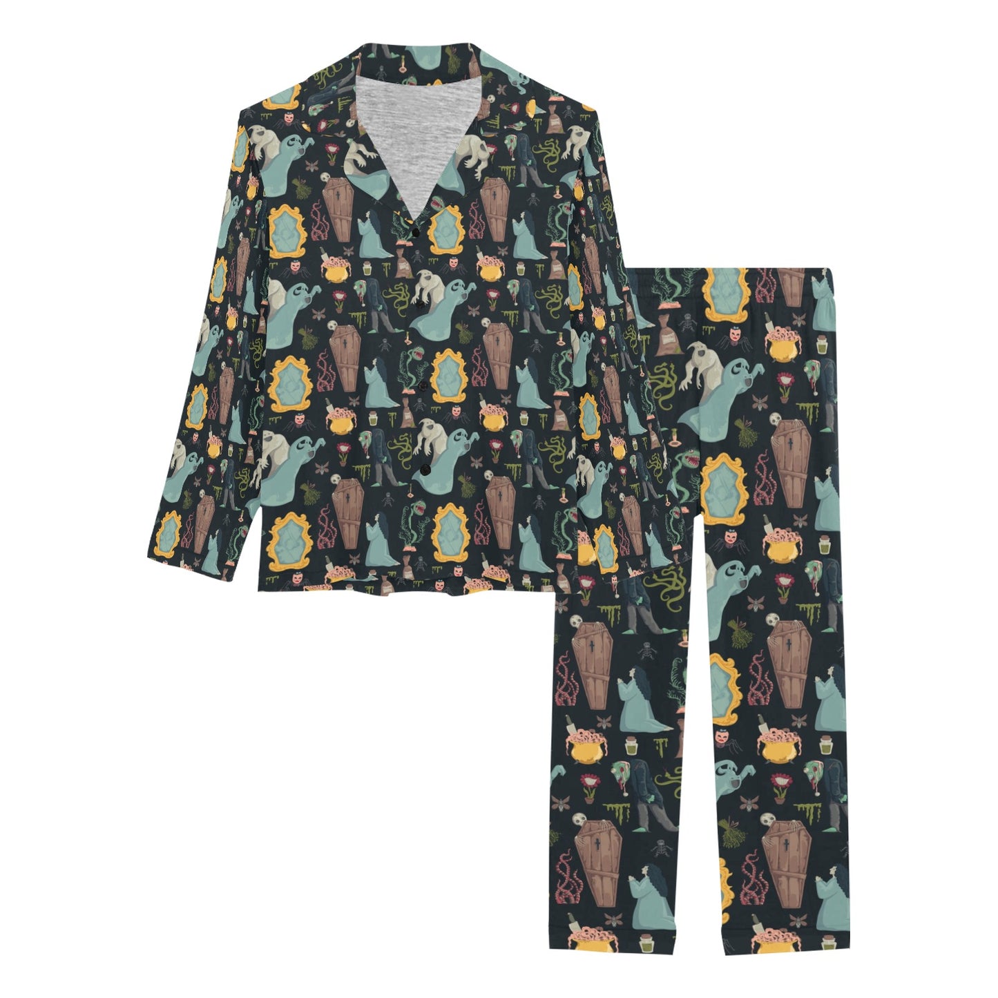 Creepy Print Design LKS303 Women's Long Pajama Set