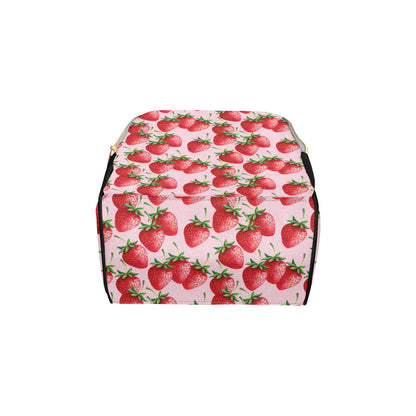 Strawberry Pattern Print Design SB03 Diaper Bag Backpack