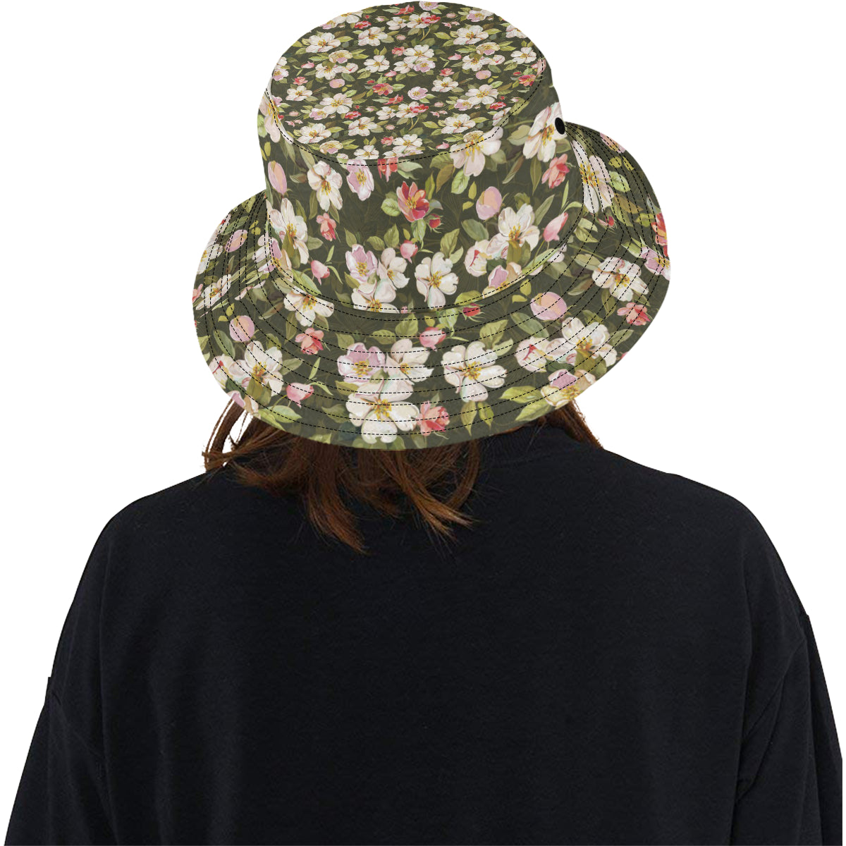 Apple blossom Pattern Print Design AB01 Unisex Bucket Hat