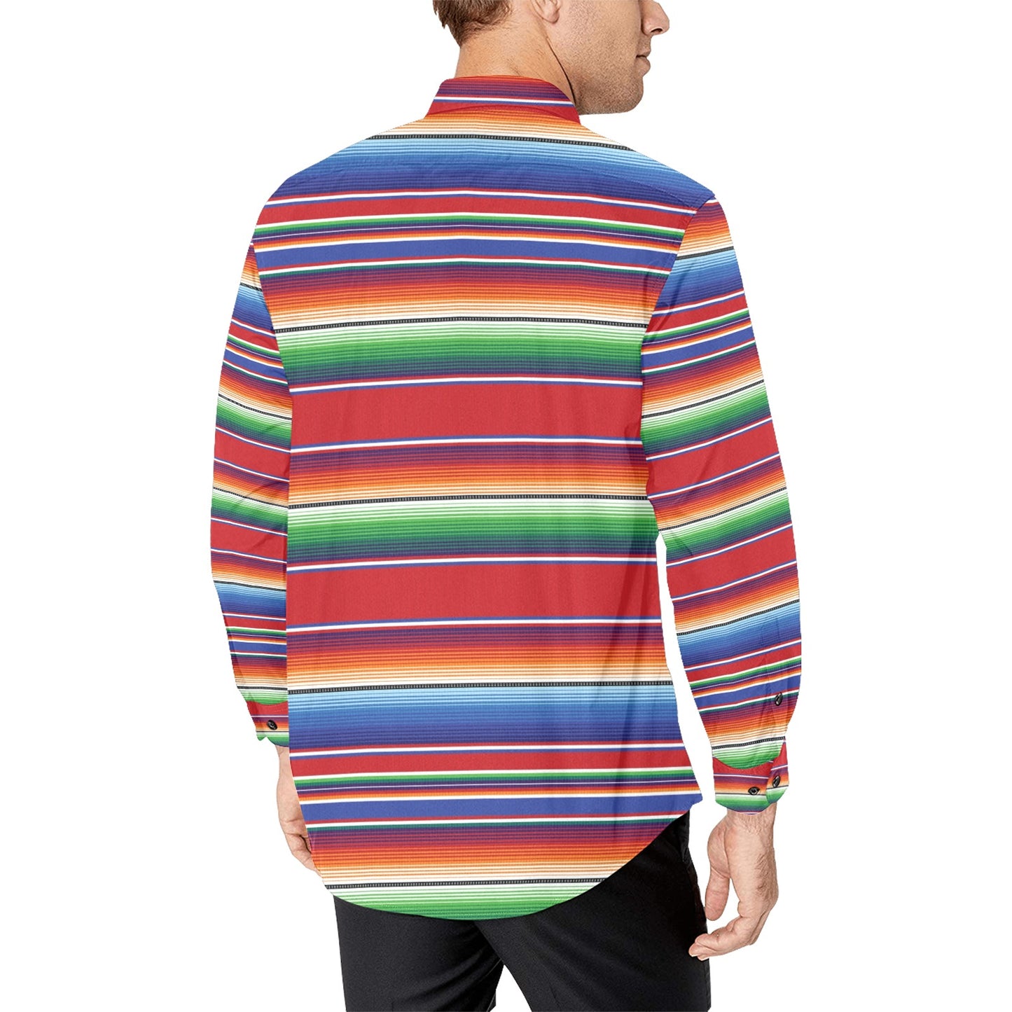 Serape Print Design LKS304 Men's Long Sleeve Dress Shirt