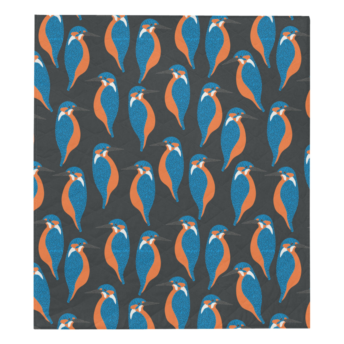Kingfisher Pattern Print Design 03 Premium Quilt