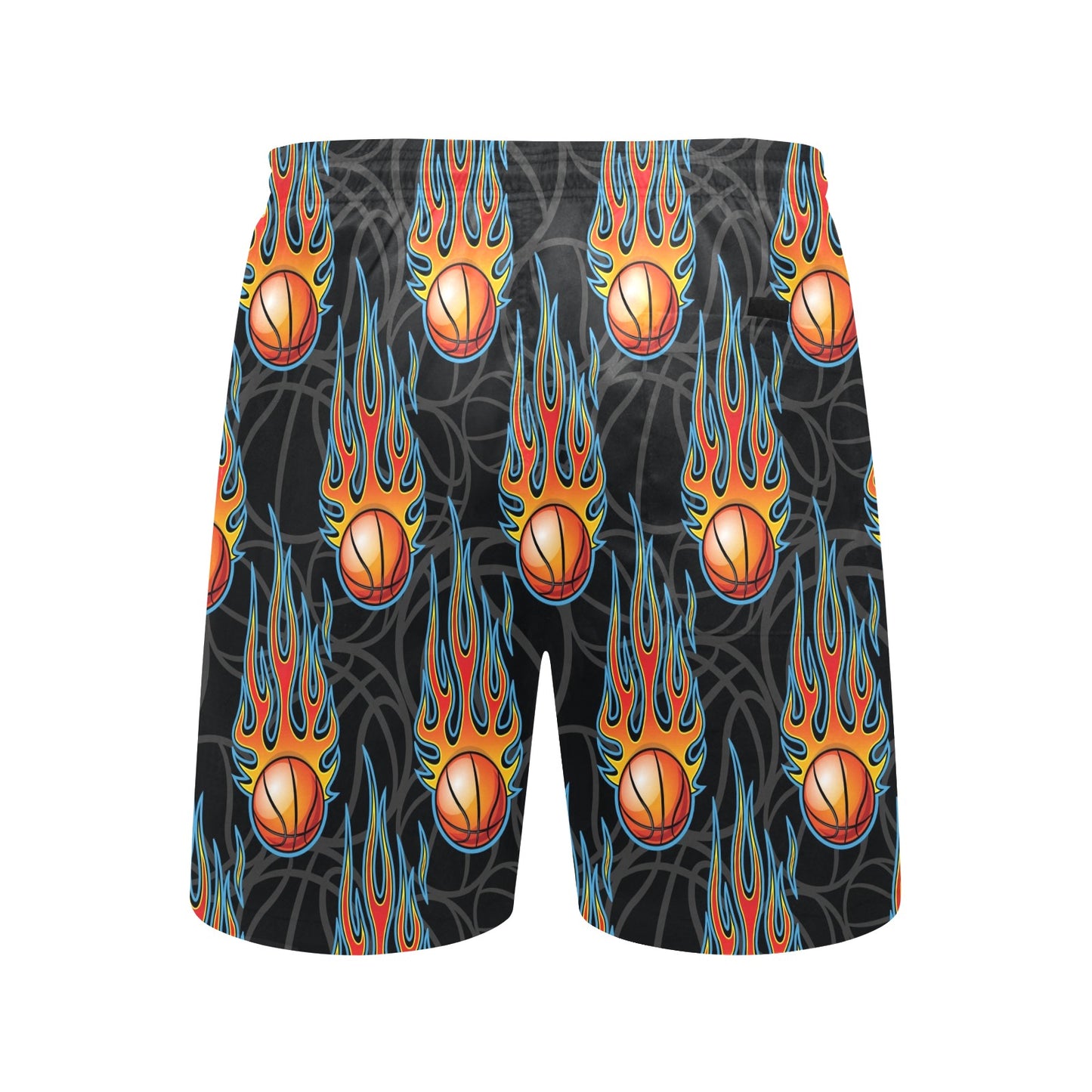 Basketball Fire Print Pattern Men's Swim Trunks Beach Shorts