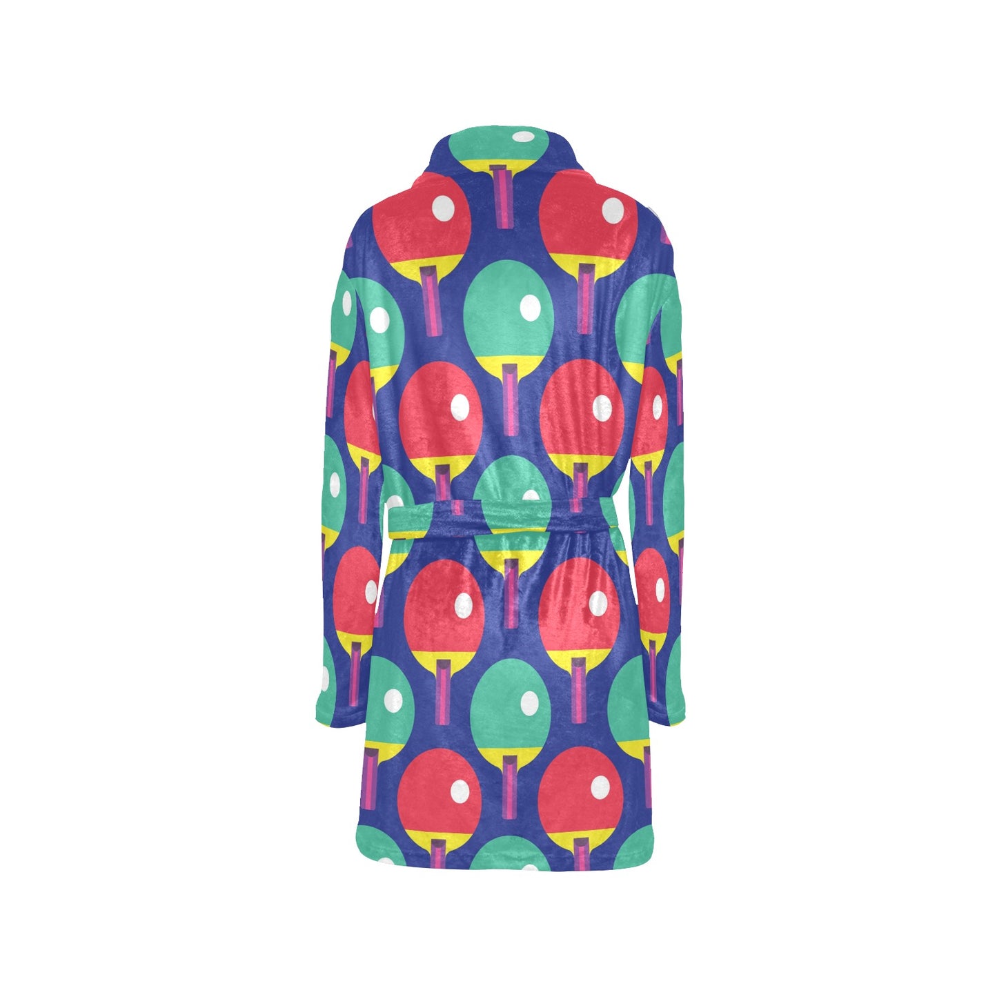 Ping Pong Pattern Print Design A03 Women's Fleece Robe