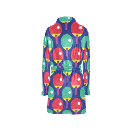 Ping Pong Pattern Print Design A03 Women's Fleece Robe