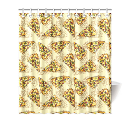 Pizza Pattern Print Design A01 Shower Curtain