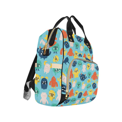 Monster Cartoon Pattern Print Design 03 Diaper Bag Backpack