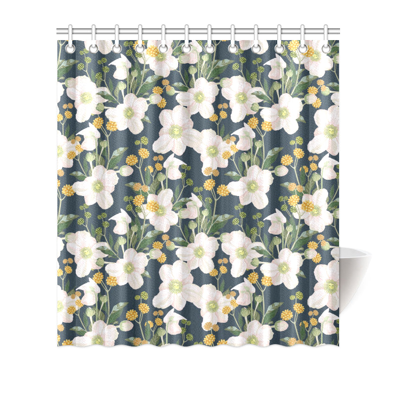 Anemone Pattern Print Design AM04 Shower Curtain