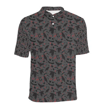 Crow Pattern Print Design 02 Men Polo Shirt