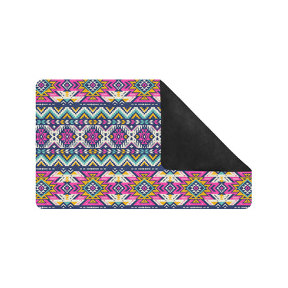 Aztec Pink Geometric Print Pattern Rubber Doormat