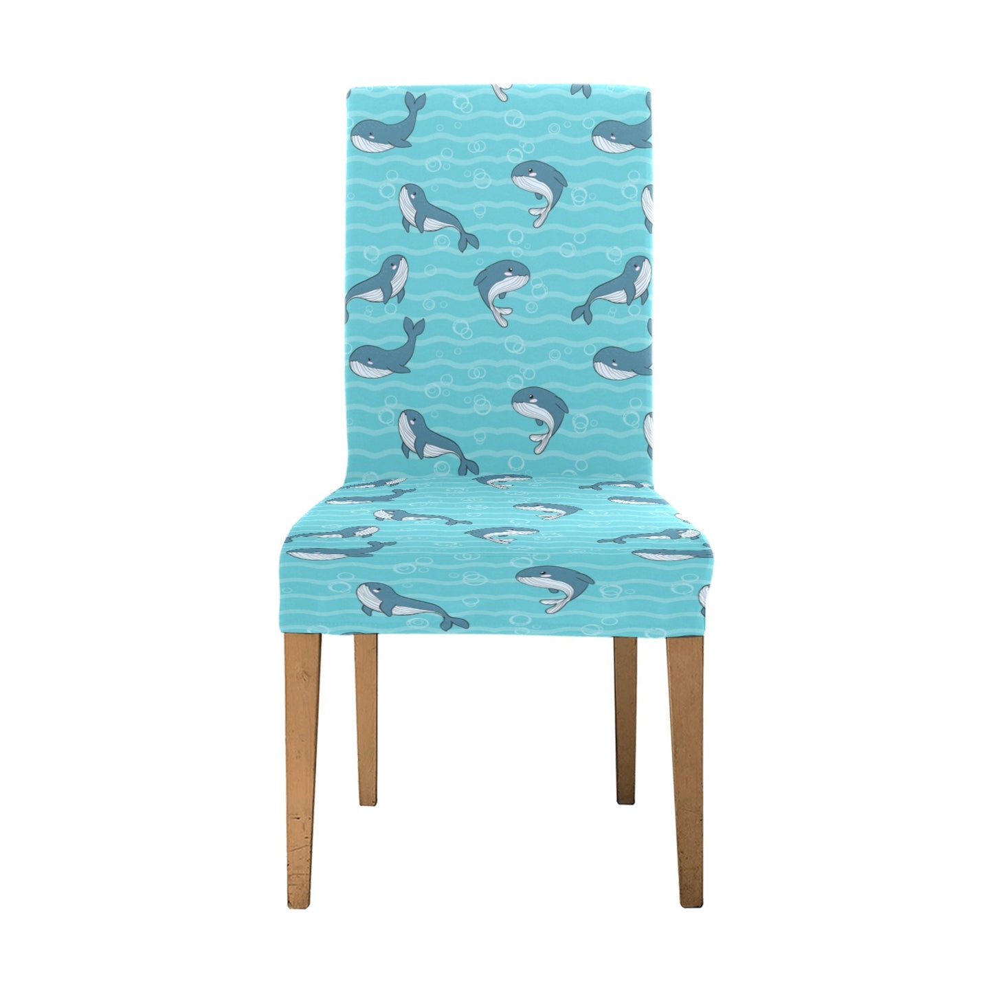 Whale Print Design LKS303 Dining Chair Slipcover