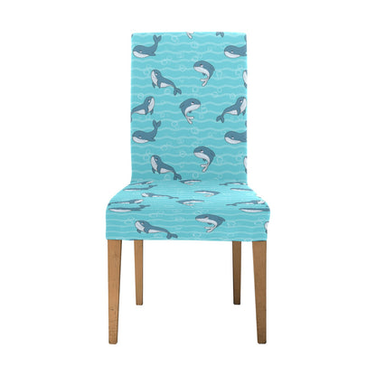 Whale Print Design LKS303 Dining Chair Slipcover