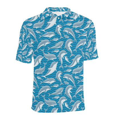 Dolphin Cute Print Pattern Men Polo Shirt