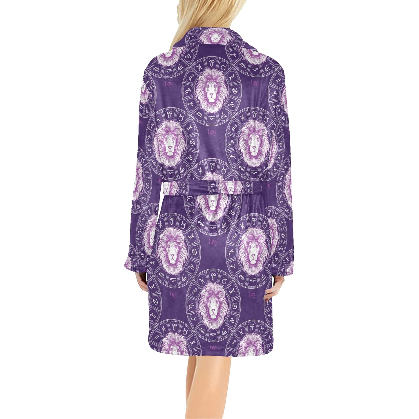 Leo Pattern Print Design 04 Women's Fleece Robe
