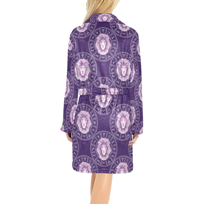Leo Pattern Print Design 04 Women's Fleece Robe