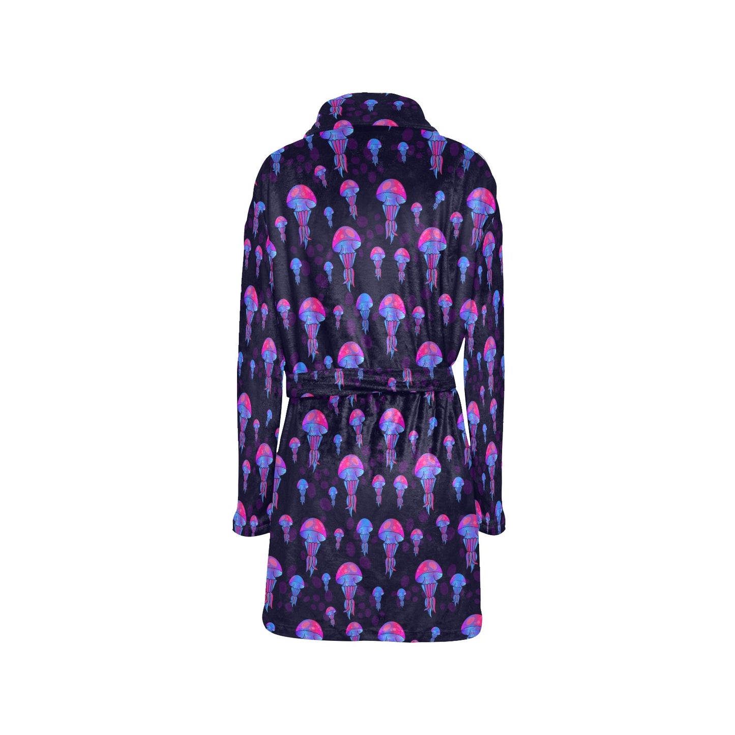 Jellyfish Neon Print Women's Fleece Robe