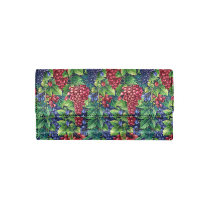 Grape Pattern Print Design GP02 Women's Trifold Wallet