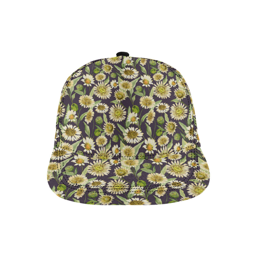 Daisy Vintage Print Pattern Snapback Cap