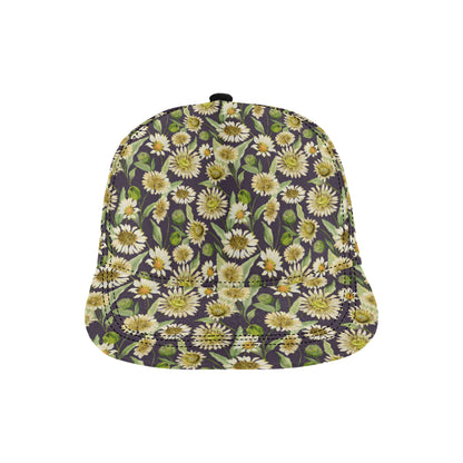 Daisy Vintage Print Pattern Snapback Cap